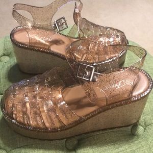 Jelly glitter wedges